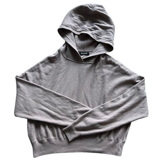 Naadam Cropped Hoodie Sweater Size M - Picture 1 of 10
